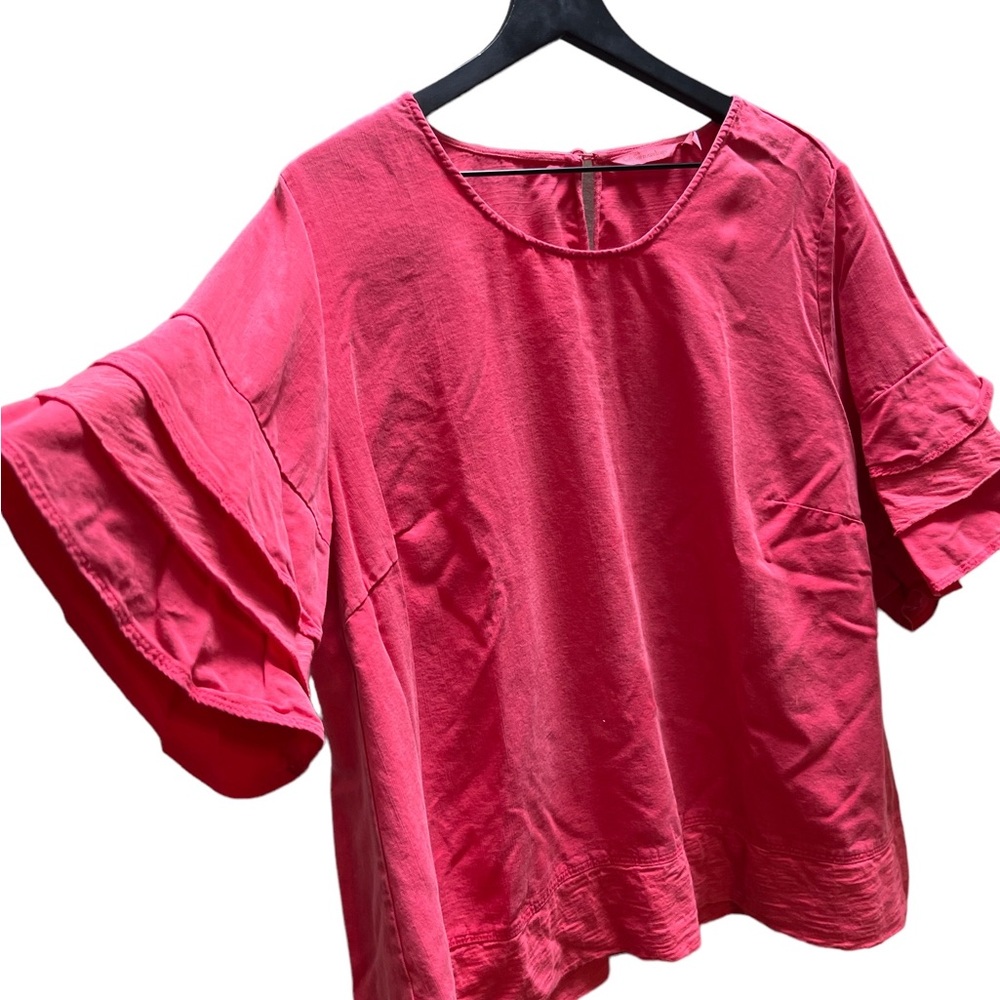 Soft Surroundings ruffled sleeve blouse size 1X - Picture 5 of 11